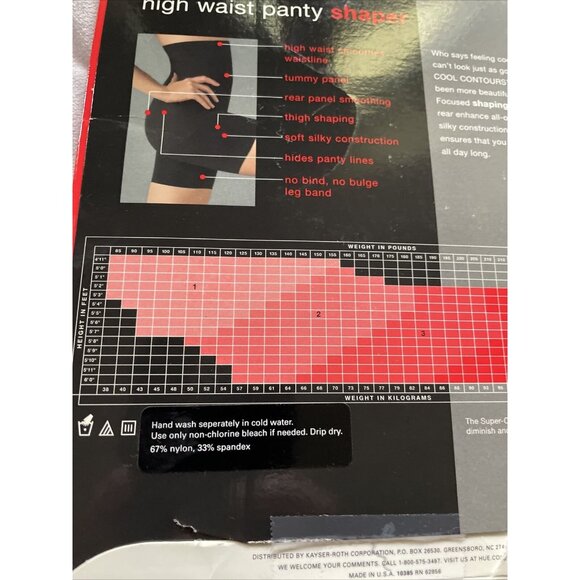 Hue High Waist Panty Shaper With Cool Fiber Technology For All-Day Comfort Sz 3 - Picture 7 of 10